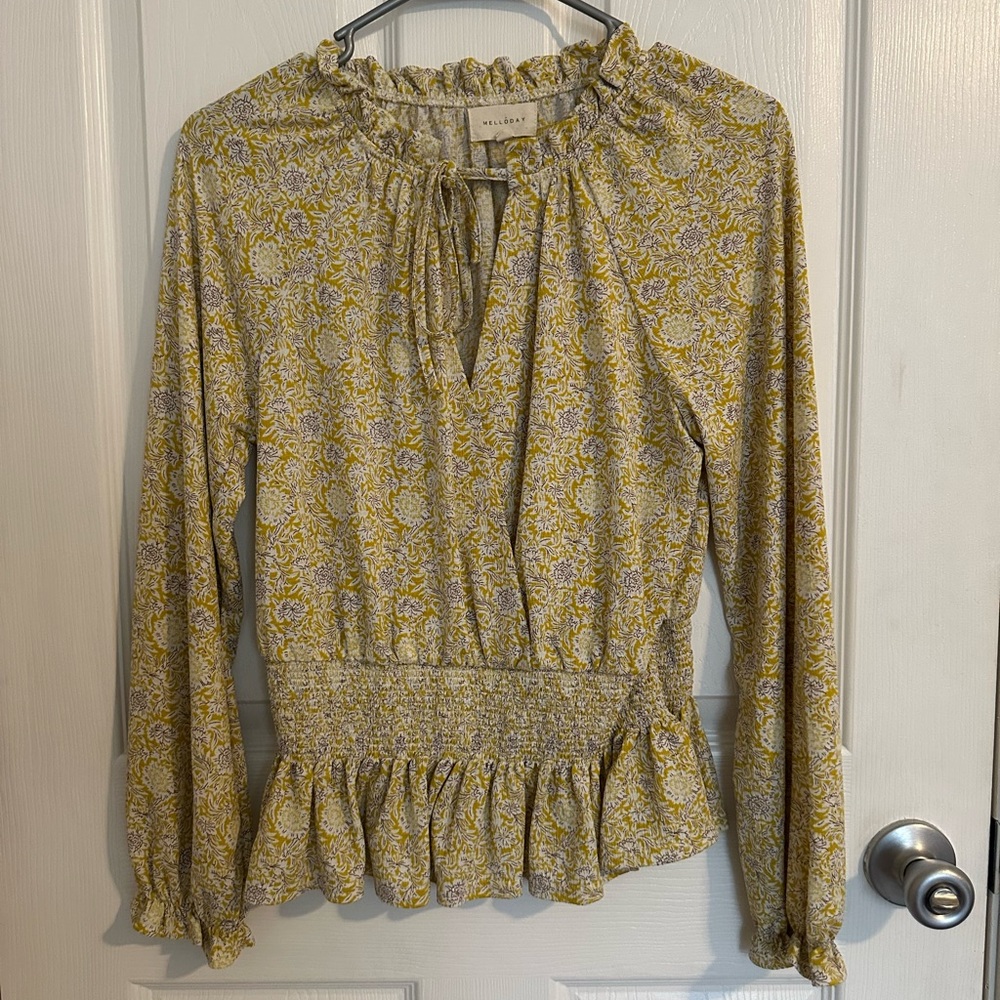 Women's Yellow Floral Top